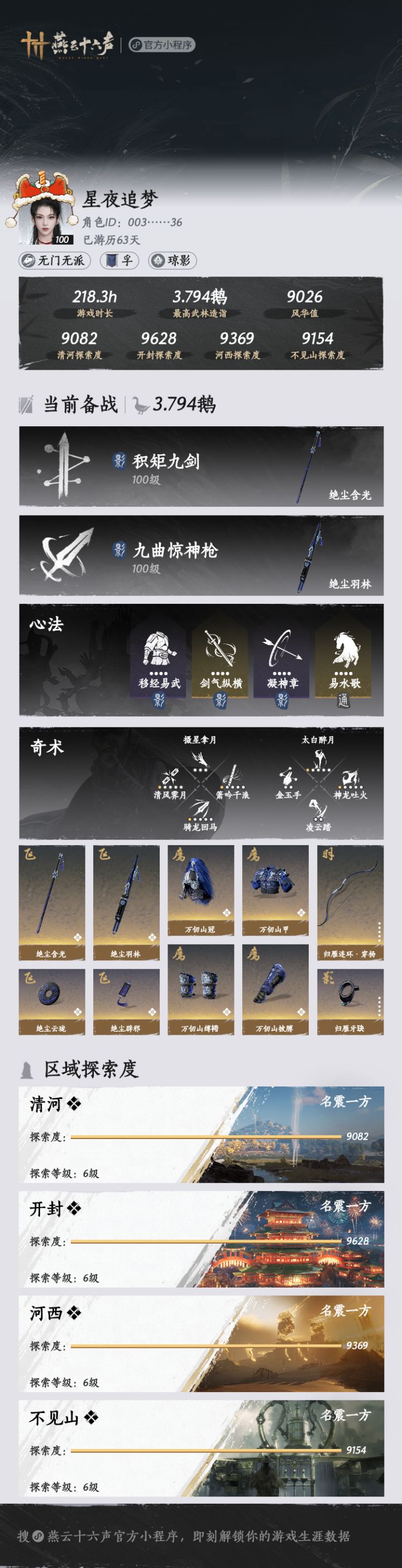 玩了2个月,差不多3.8鹅了,探索也全6了截图