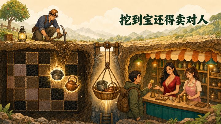 免费独立游戏推荐!搜打撤模拟经营玩法,有点像潜水员戴夫挖矿版截图