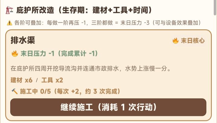 为什么我的庇护所施工效率从3降到了2截图