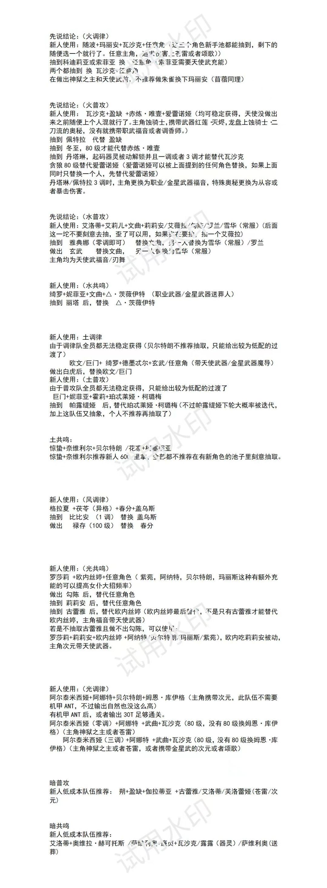 【悠久之树攻略】新人回响角色配队攻略 3