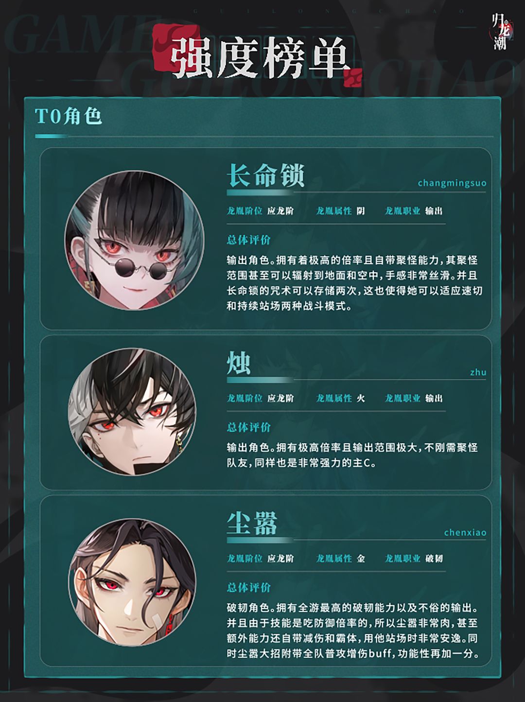 【归龙潮】萌新必看!开服全角色节奏榜单 3