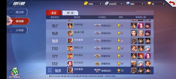 开服测试第二天时候打的排名截图