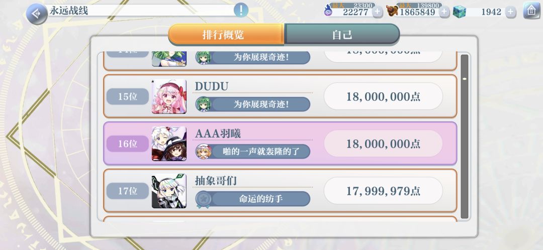 入坑一年萌新成功打满战线! 2