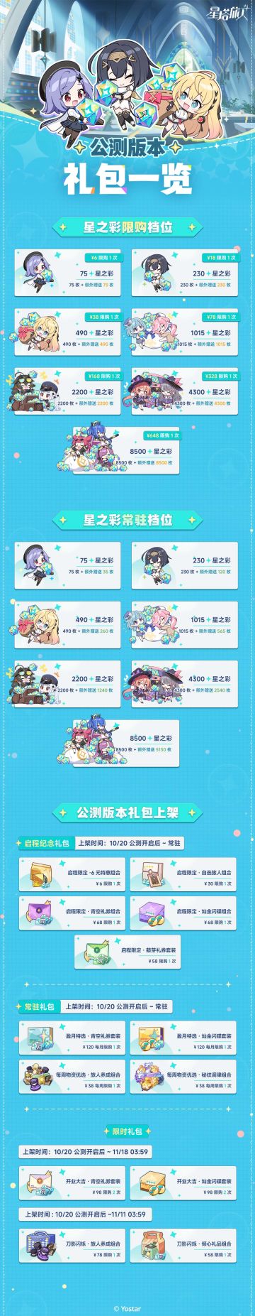 《星塔旅人》公测版本礼包一览