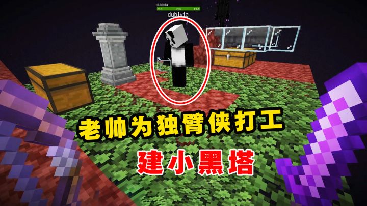 我的世界Him传说37:村民集体涨价!老帅为独臂侠打工,建小黑塔截图