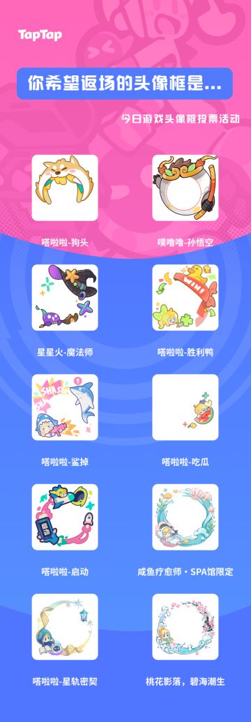 今日游戏头像框限时返场 🎉