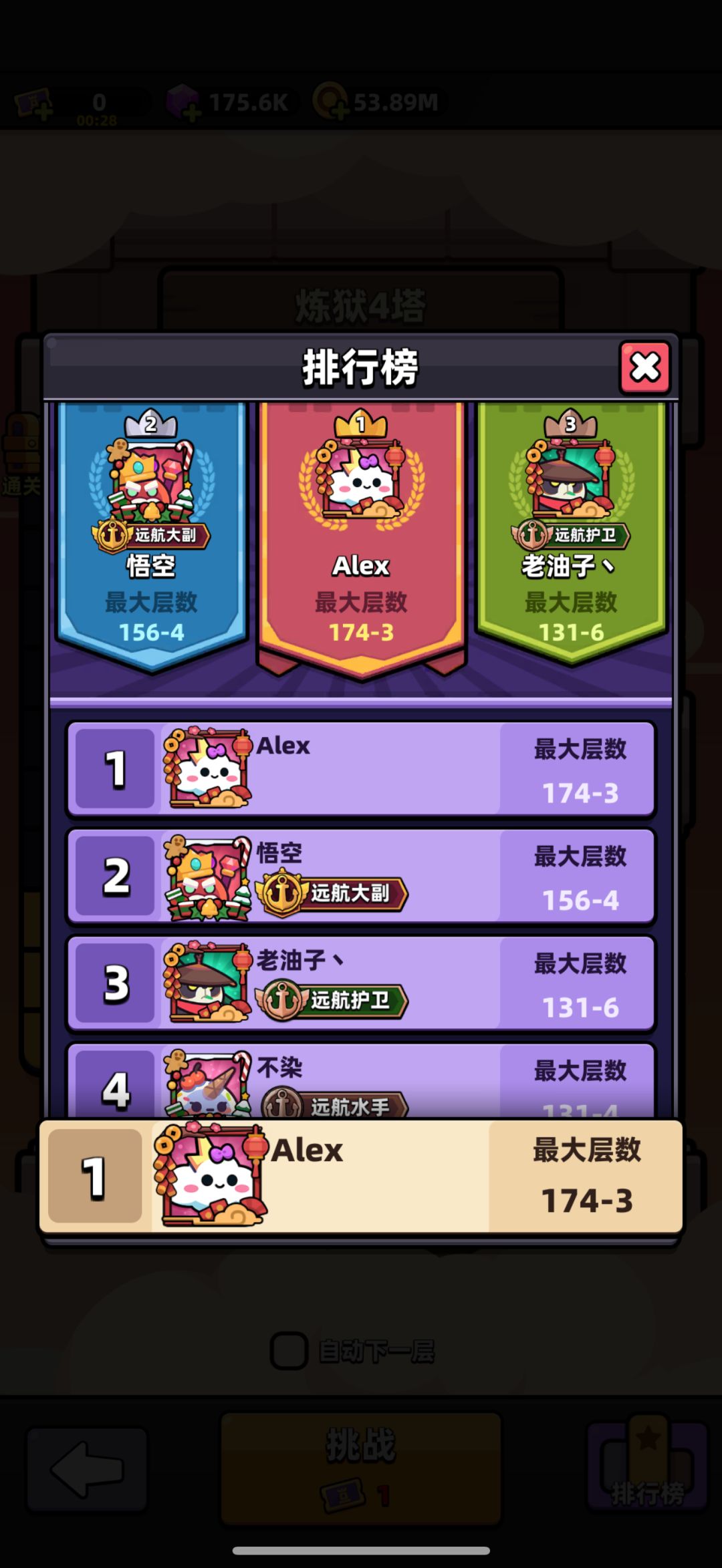 推图166了 几天没推了 2
