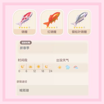 锦鲤红锦鲤银松叶锦鲤全时间段全天气城郊湖