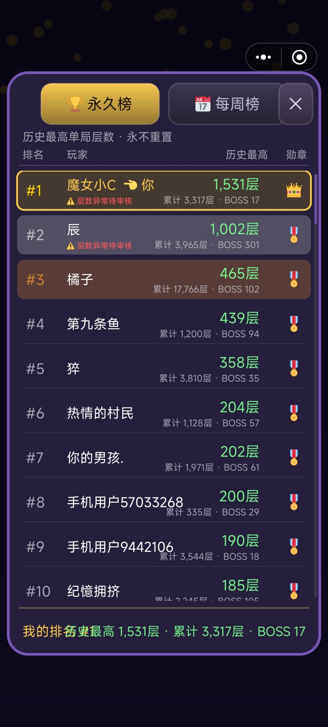 两百层后就循环了 3