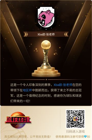 恭喜自己在xba杯夺冠！！！