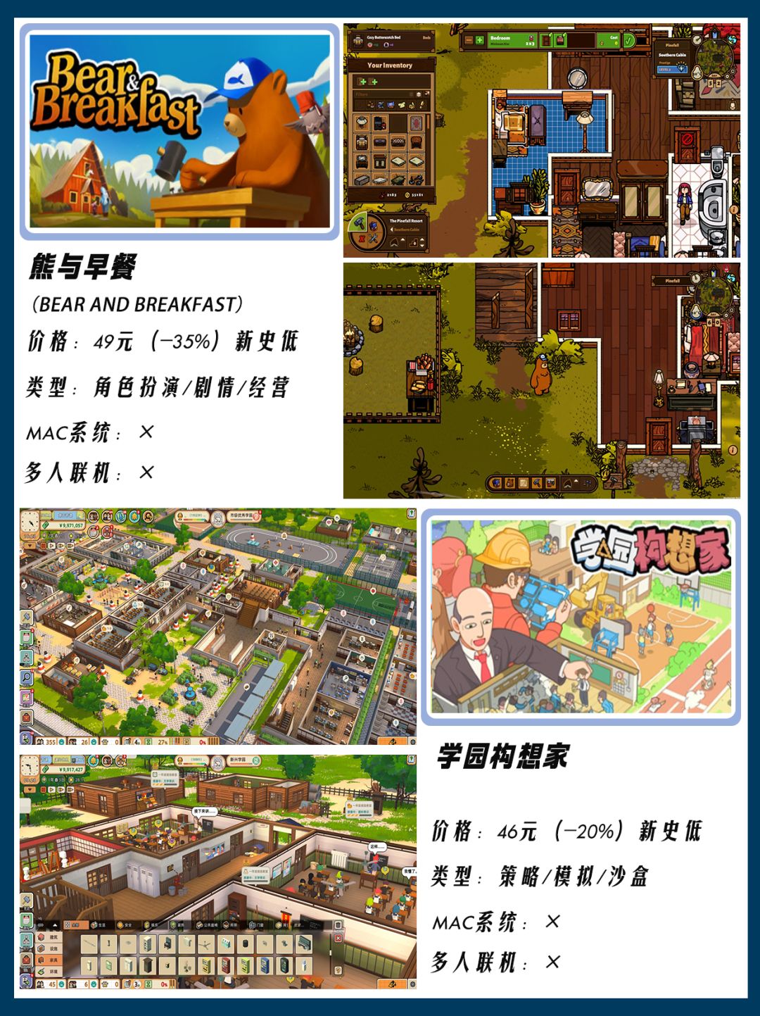 Steam秋促‼️12款模拟经营游戏史低打折 3