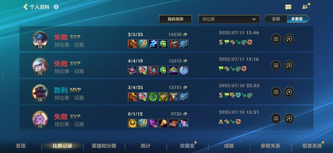 玩辅助SVP还被队友举报成功了 1