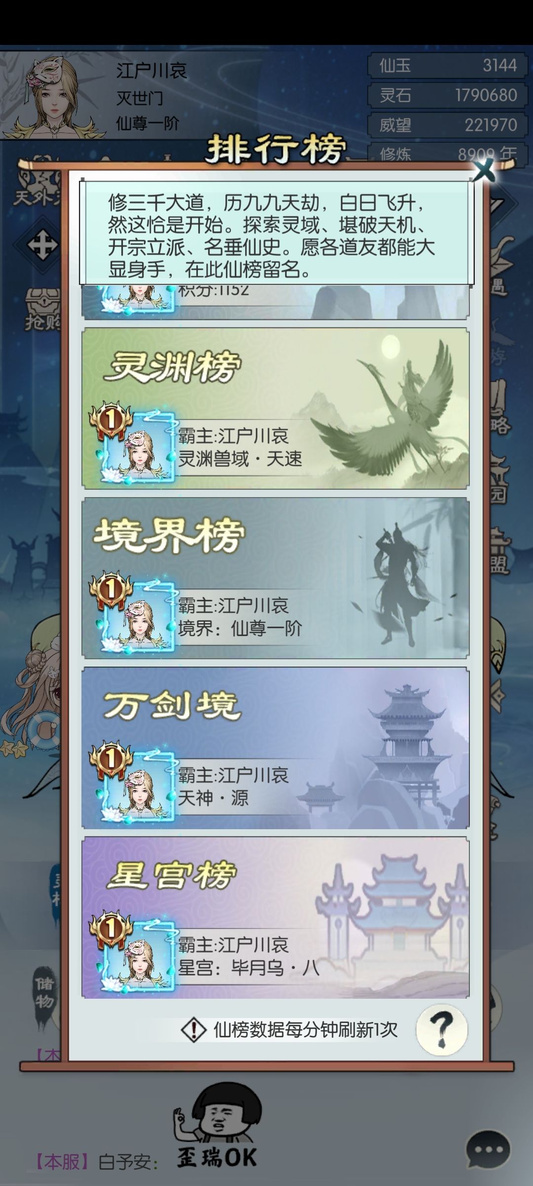 仙尊了,纪念一下,8881年 2