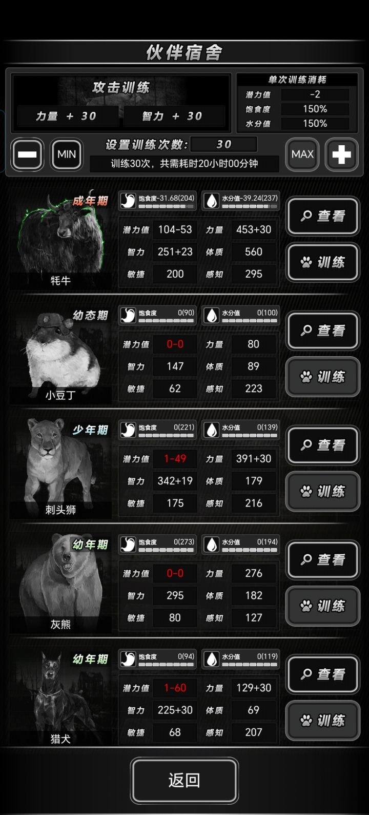 为什么有的宠物训练消耗的潜力比别的低截图
