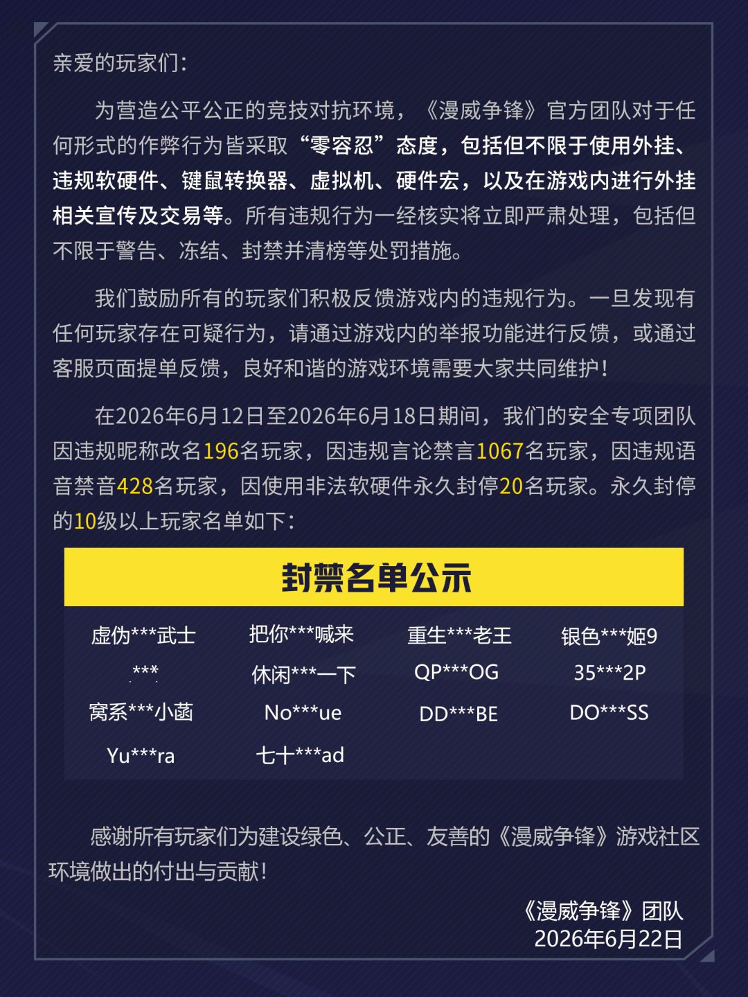 《漫威争锋》违规处罚公告 VOL.80 2