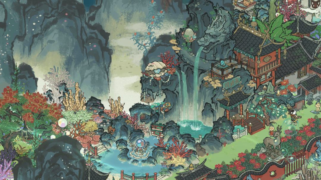 百景图龙宫地图整体布局截图