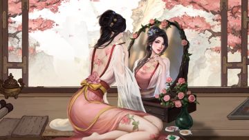 「花艺师壁纸」美人亦花，倾国倾城