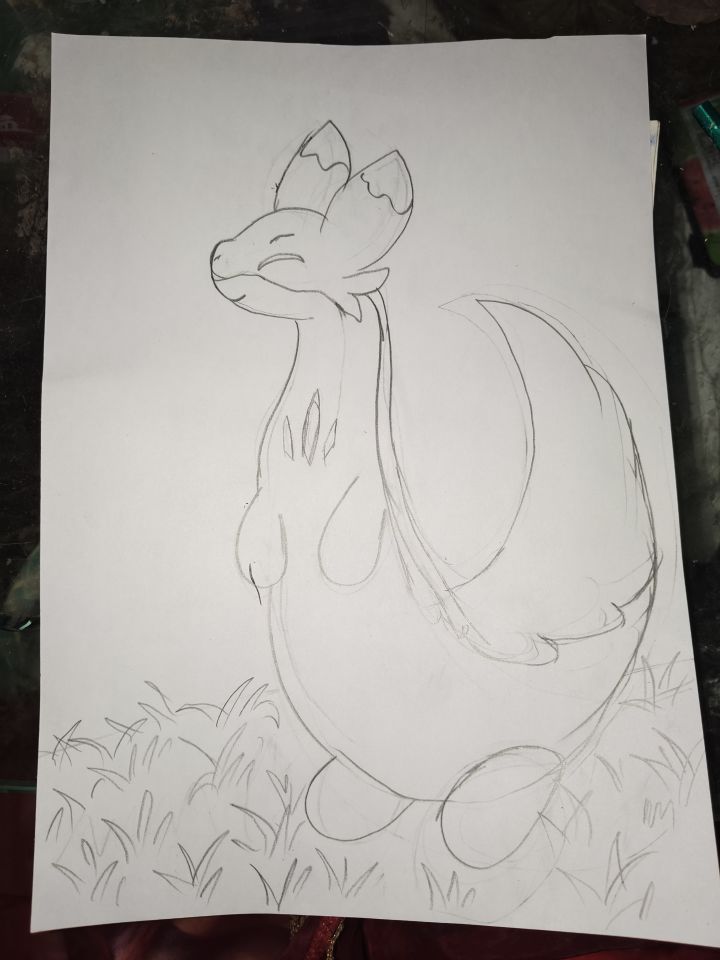 幻兽帕鲁，桃旋鼬，绘画。简单可爱水彩画。截图