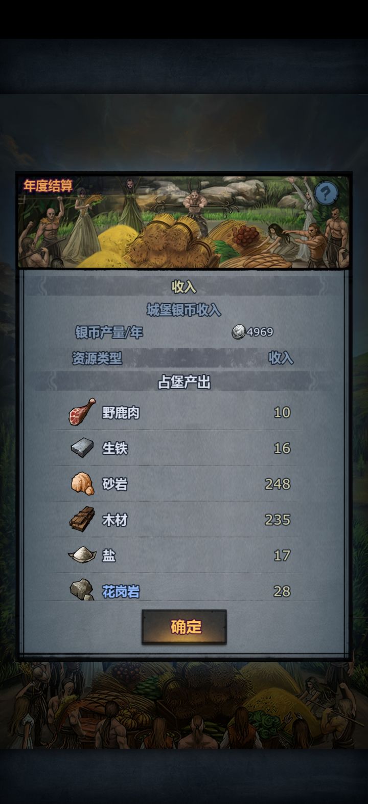 为什么我占堡产的花岗岩这么不稳定，有时候能到九十多，有时候就只有这么点，每年都是顶拜或者次顶拜，为什么产量起起伏伏地[表情_生气]截图