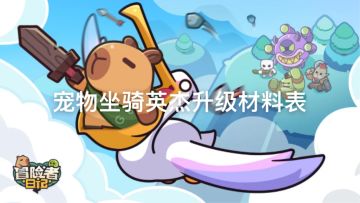 宠物坐骑英杰进阶需求表