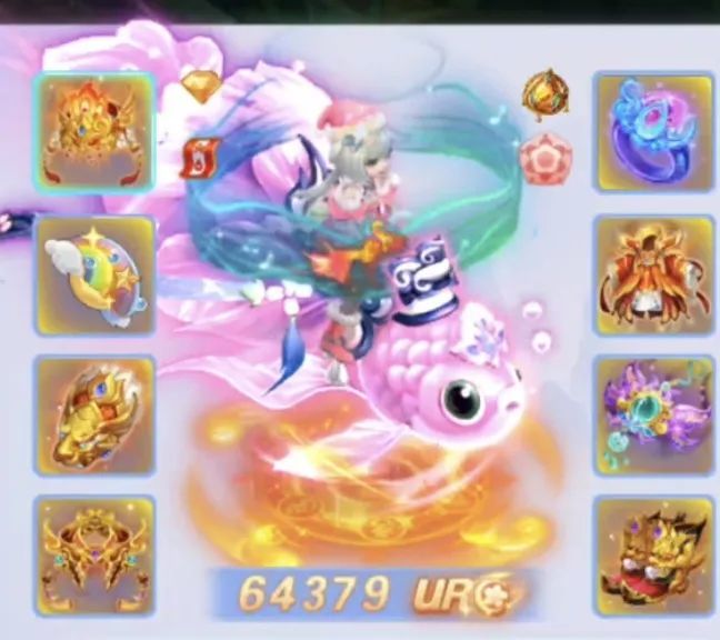钢板治疗天花板!60W金鱼坐骑排面!十三段宝石套+鸾凤精灵!截图