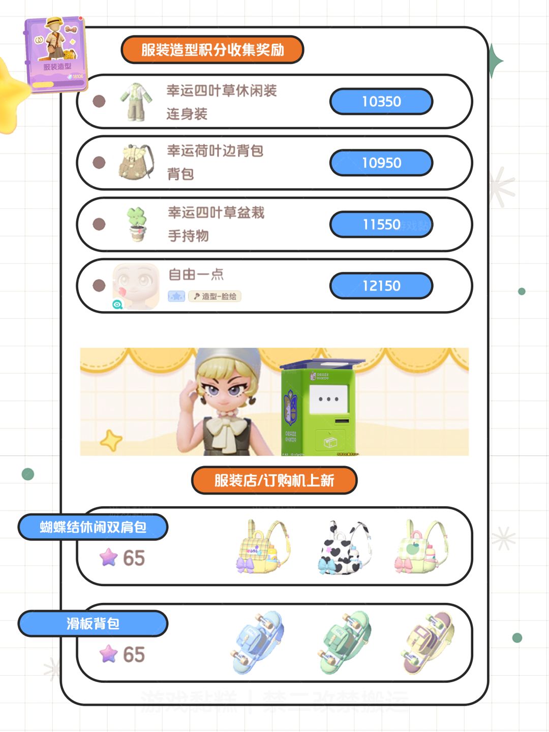 小镇新增5套衣服 幸运四叶草 休闲运动风 3