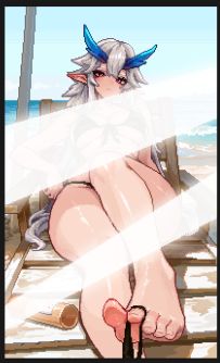 【像素画】涩涩的尽头是像素，夏天过去了，还有一张海滩纪念照