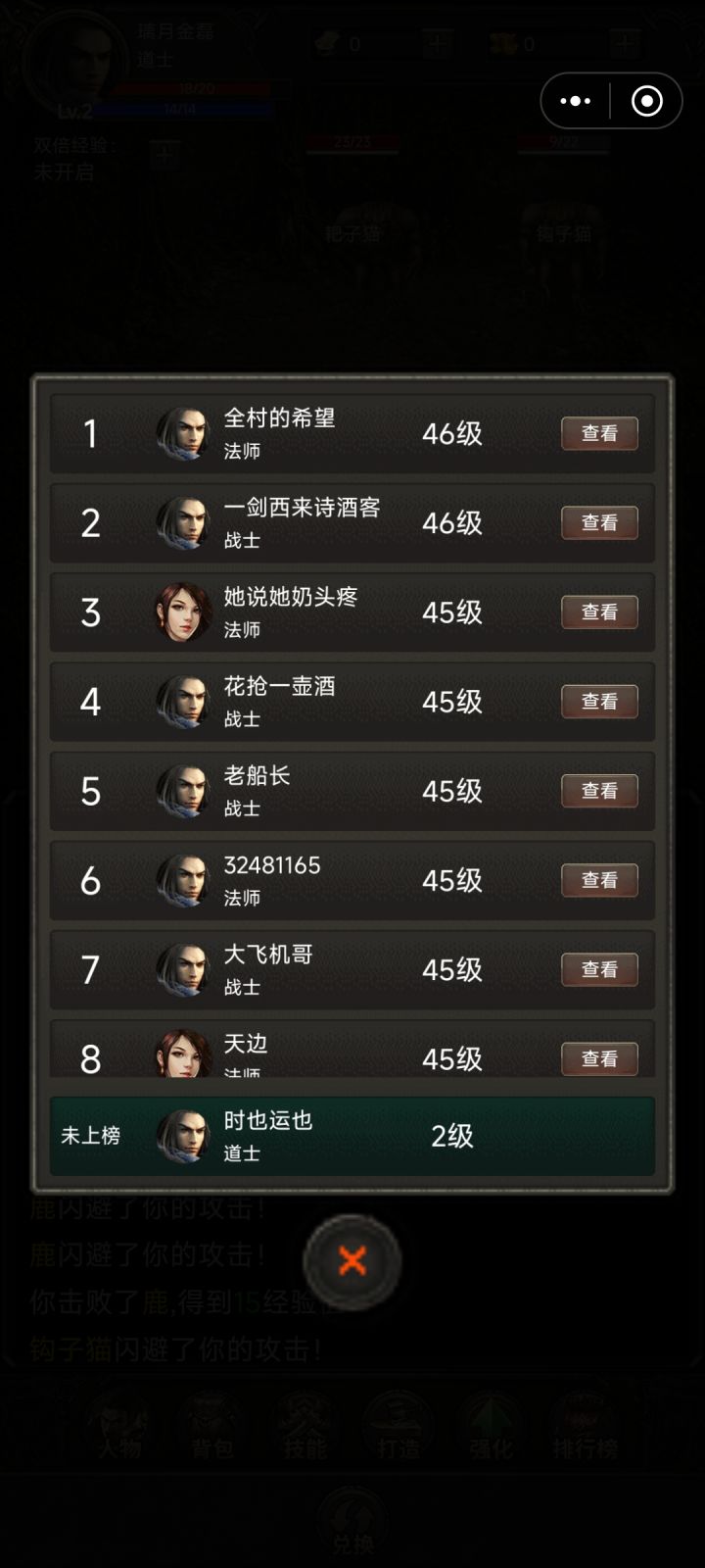 排行榜上职业都是截图