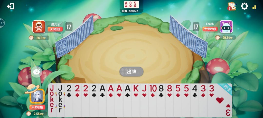 一千三百场,才遇到一把俩王四个2四个A 1