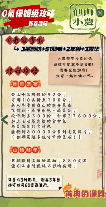 新春活动0磕保姆级攻略