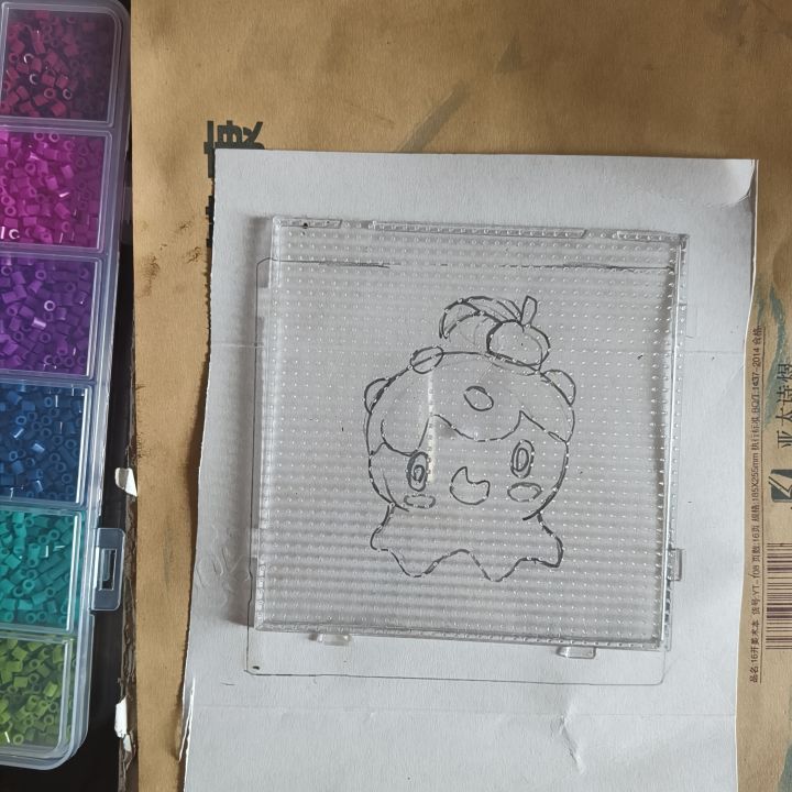 洛克王国自制抹茶布丁拼豆。截图