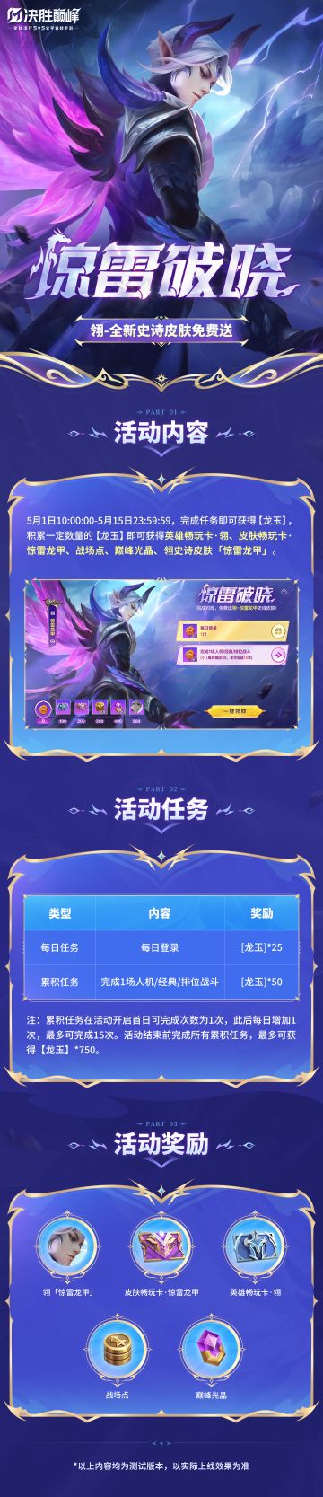 ▲惊雷破晓活动介绍▲