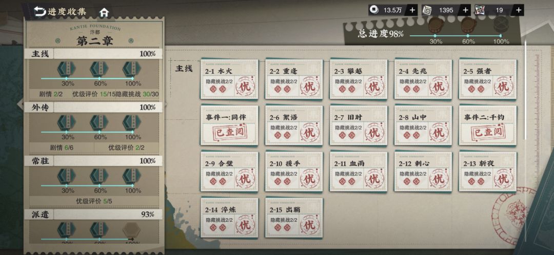 物华弥新所有内容全优全隐藏达成完美通关 2