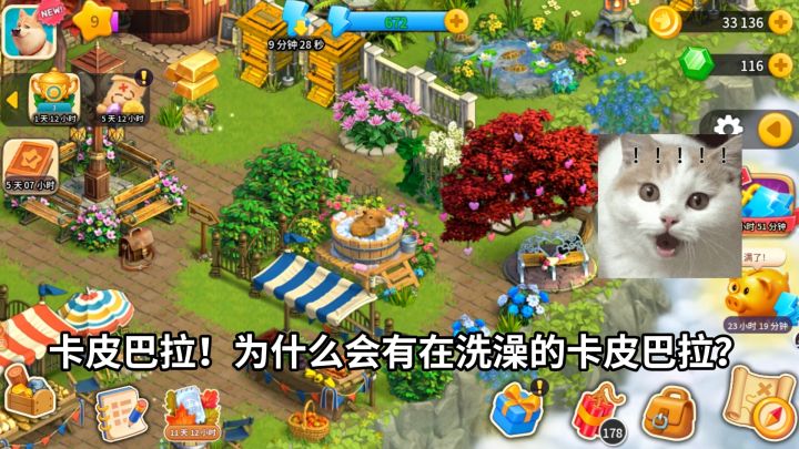 当我在复古大花园里,偶遇卡皮巴拉泡澡......截图