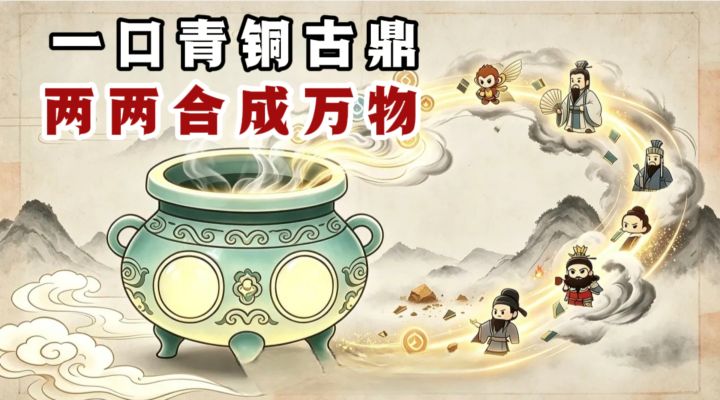 什么❓️开局一口青铜古鼎,两两相合,合成万物❗️截图