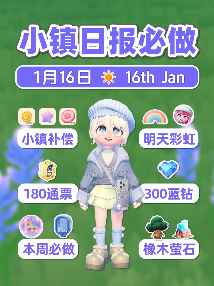 1月16日小镇日报 本周必做 小镇补偿 明天彩虹截图