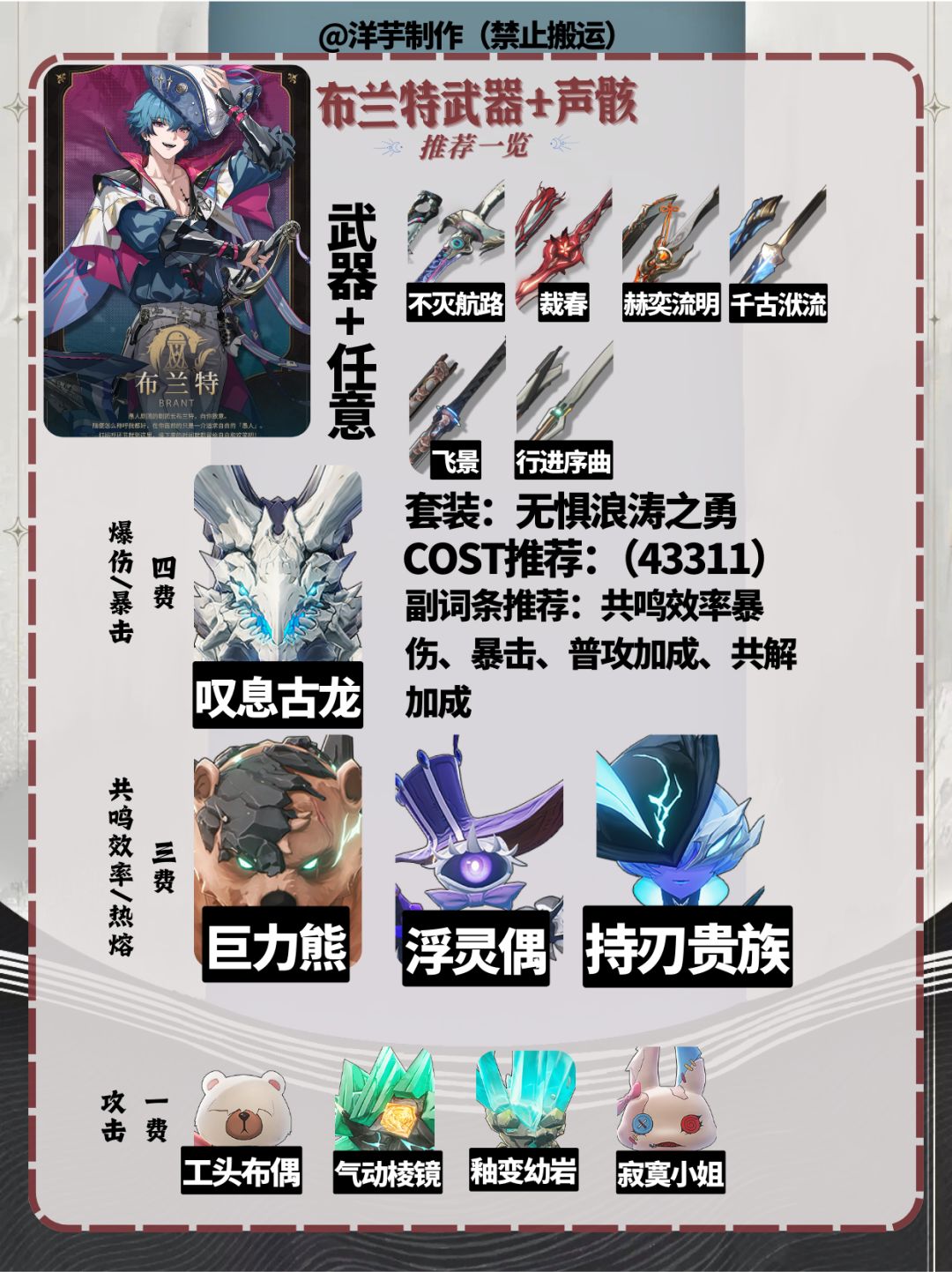 鸣潮V2.1 | 布兰特配队角色配置一览 2