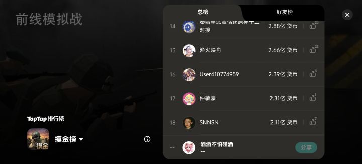 这游戏排行榜是怎么整的?截图