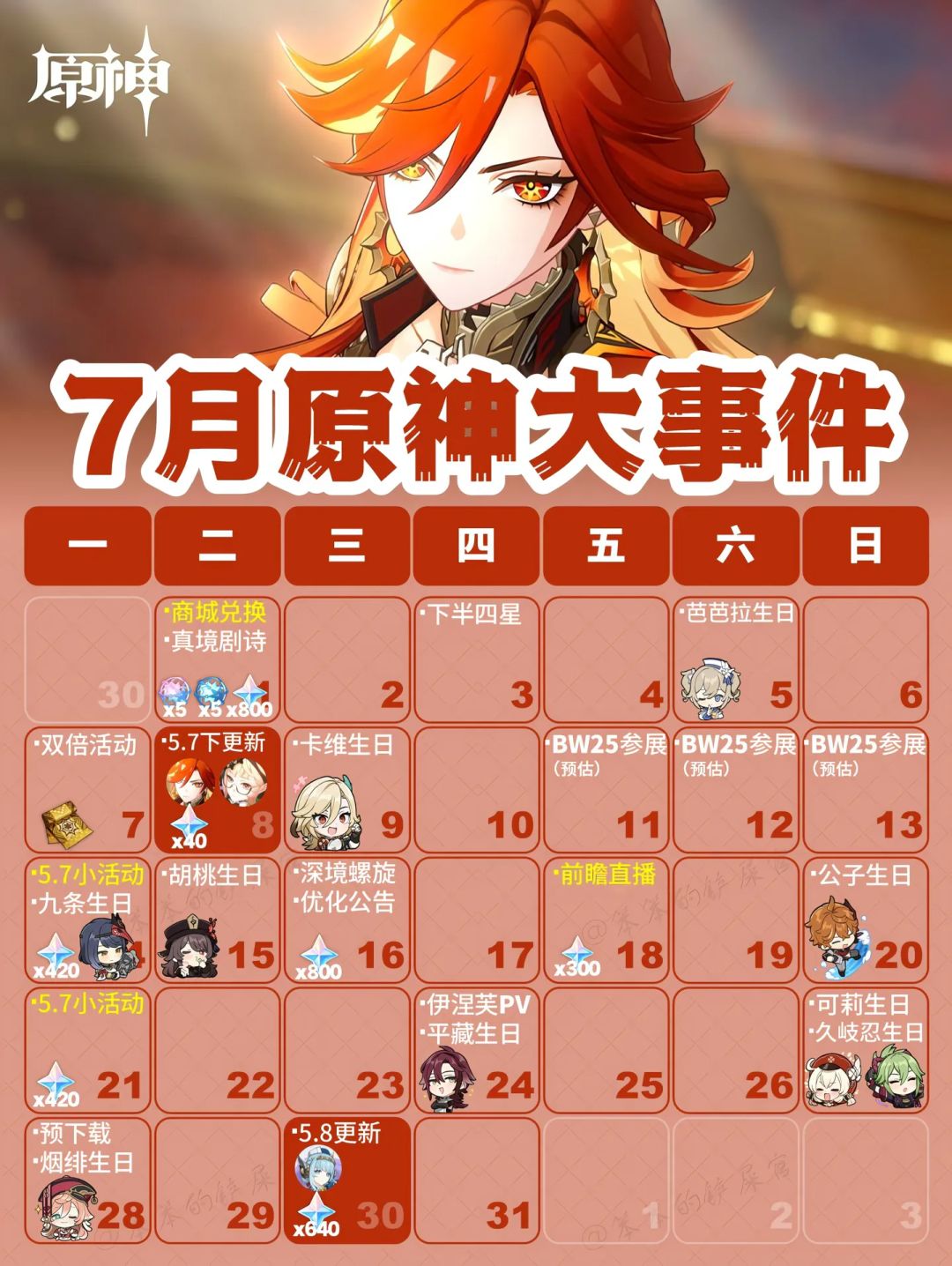 【V5.7】7月的原神都有哪些事件来看看吧❤️截图