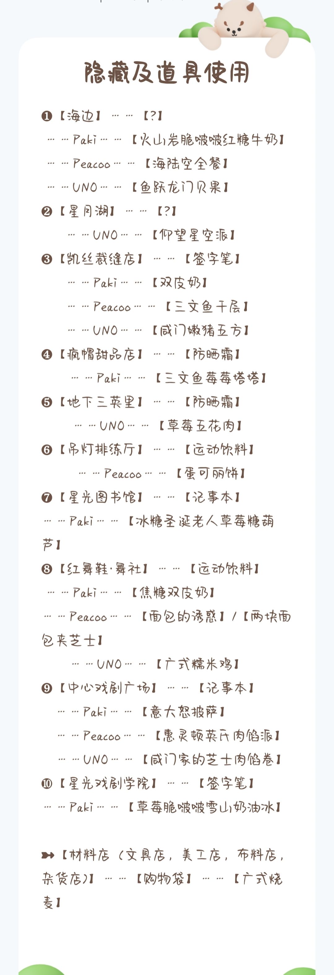 给邻居礼物及道具隐藏菜谱使用(欢迎补充) 2
