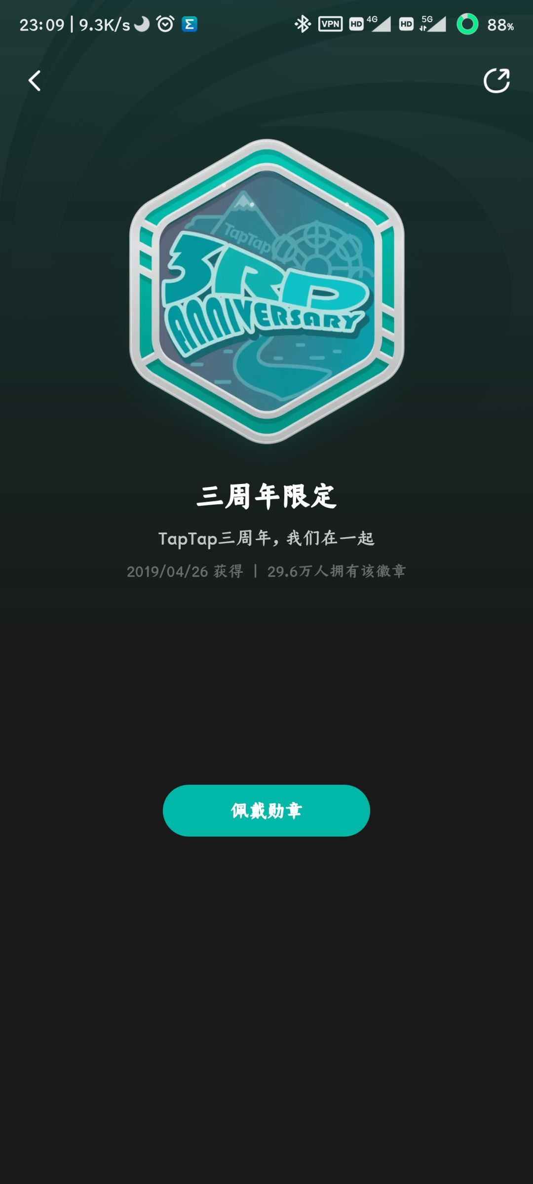 为什么从二周年到七周年的纪念徽章 3