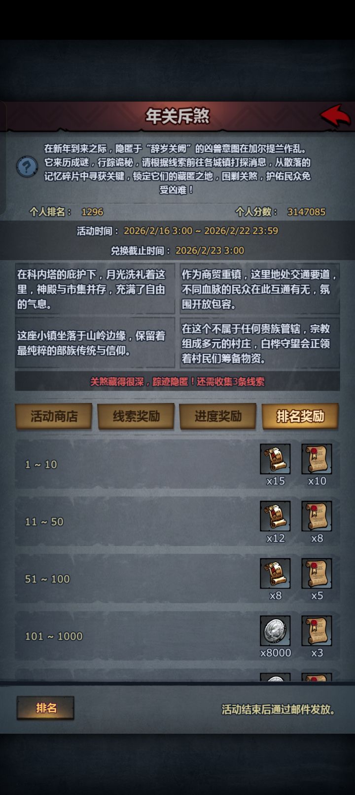 年兽线索,佩尔王国线索截图