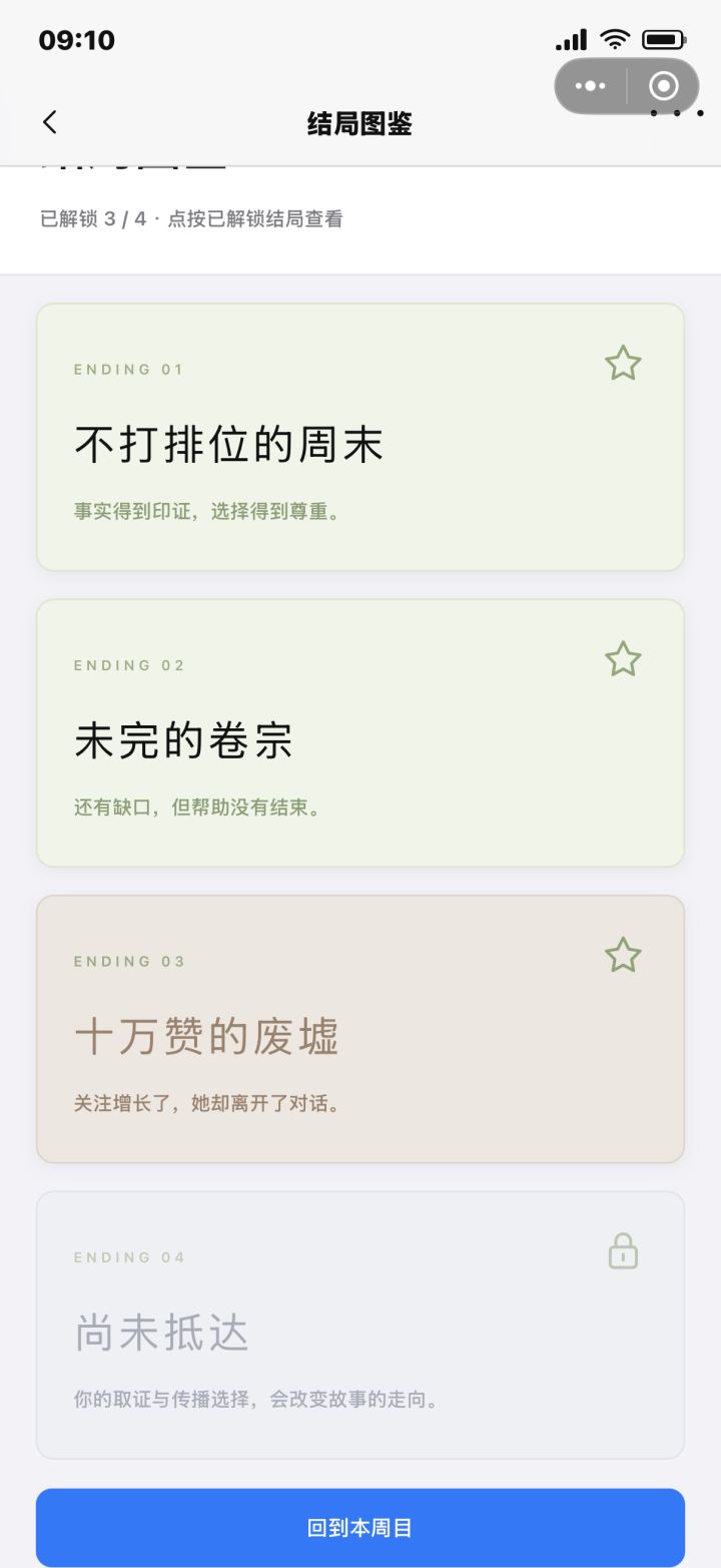 还不错，第四个结局怎么解锁截图