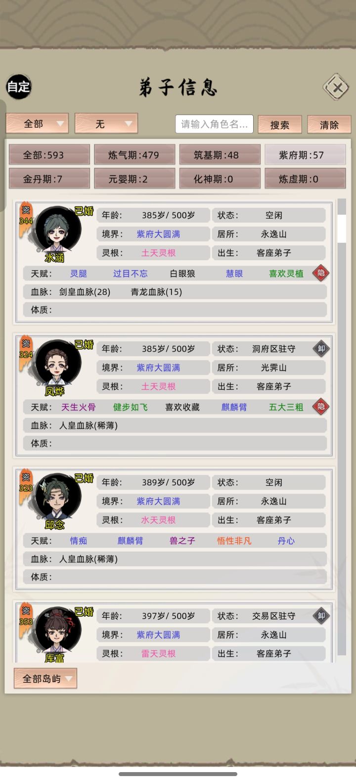 一个完整的家族架构截图