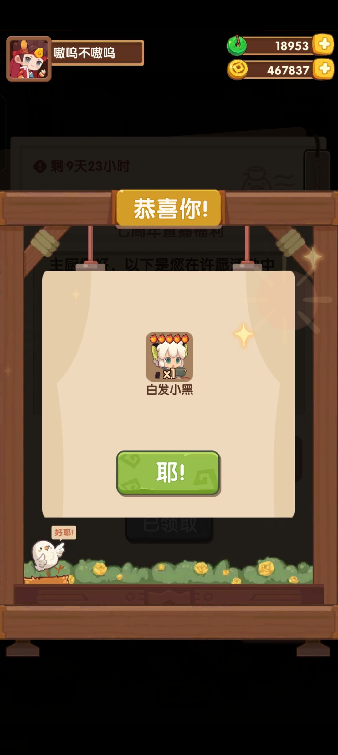 百天萌新抽中白发小黑记录贴 3