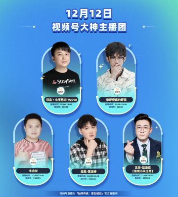 视频号开播看播瓜分3万大奖，12.12官方直播间好礼掉落不停