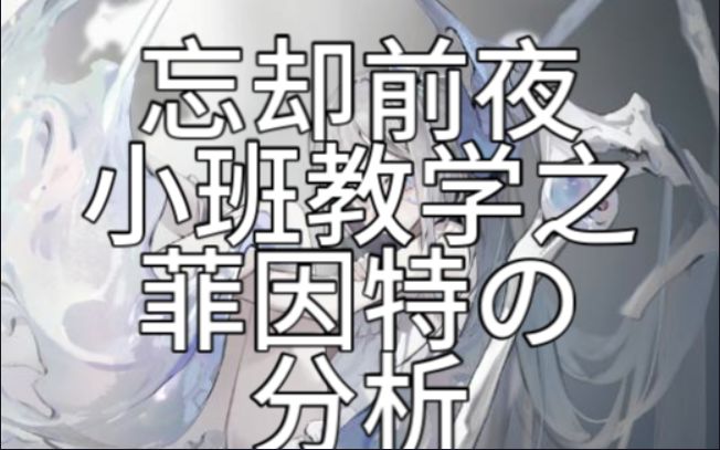 小班教学之菲因特分析【忘却前夜攻略】截图
