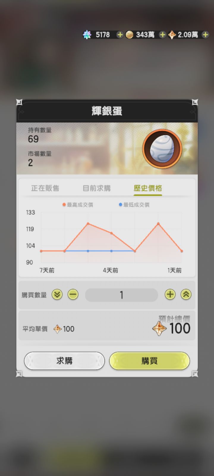 幻獸材料蛋的價格截图