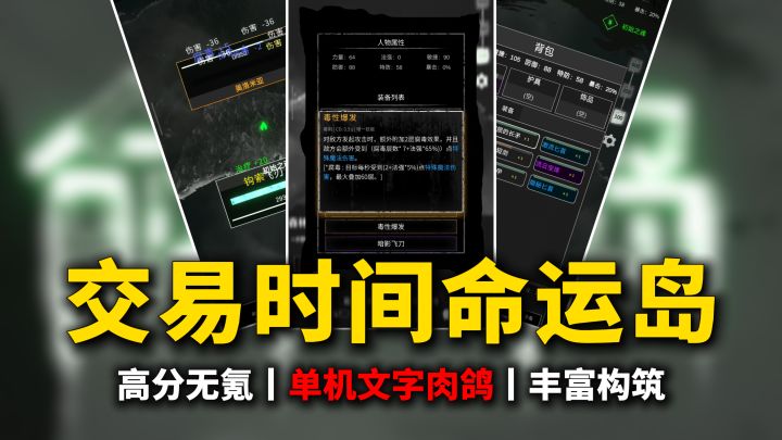 单机无氪文字肉鸽,交易时间的岛屿,你能活到第几天?截图