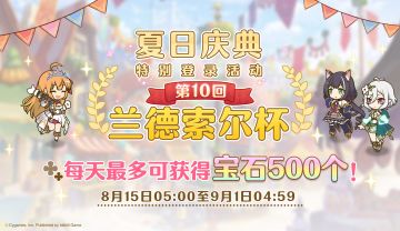 夏日庆典兰德索尔杯特别登录奖励活动即将开展！